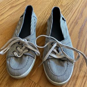 Women’s Vans Slip Ons Navy Stripe